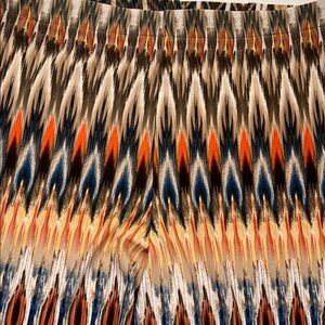 BOHO Wide Leg Multicolor Palazzo Elastic Summer Pants in Aztec Stripe Design